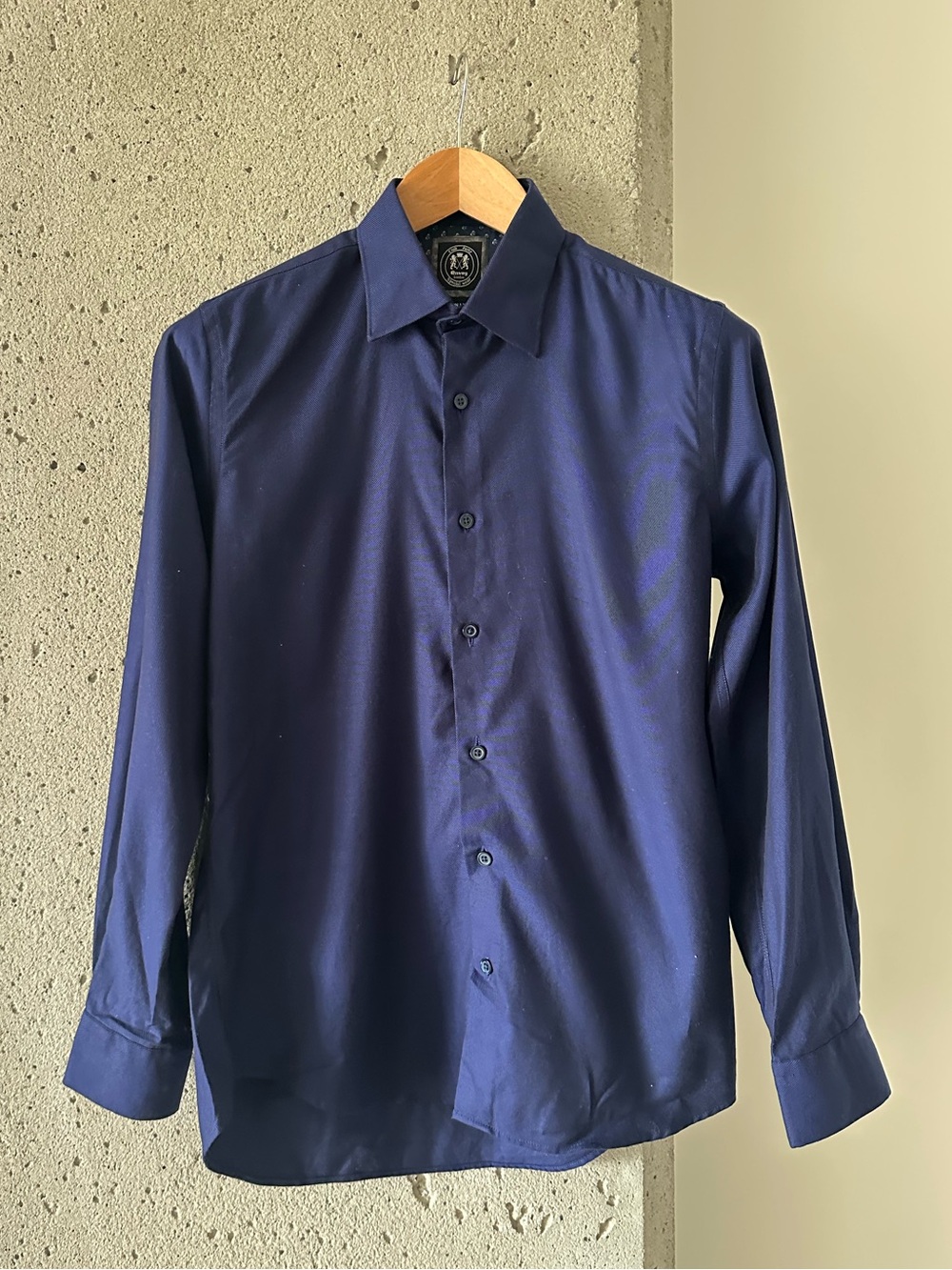 Men's Long-Sleeve Dress Shirt in Navy/Purple
